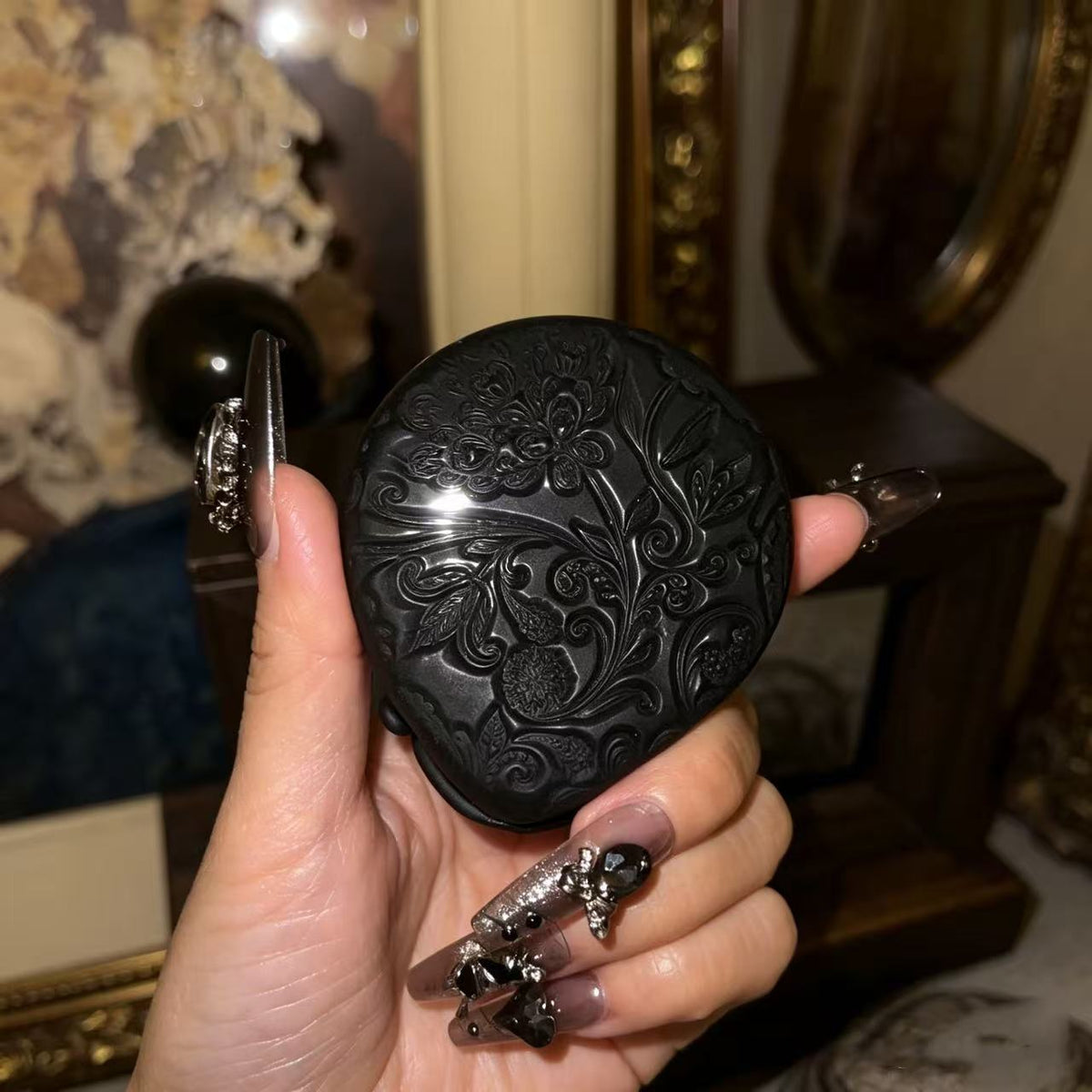 Handmade Natural Black Obsidian Scrying Mirror pendant/Magic Obsidian Witch Mirror/Crystal Quartz Mirror/Manifest Altar Tool
