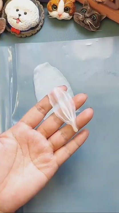 Post-drying translucent air-dry polymer clay
