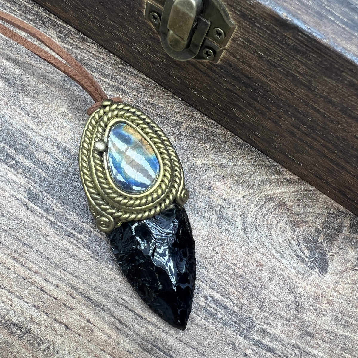 Handmade Natural Black Obsidian Knife pendant/Magic Obsidian Witch Wand Blade necklace/amulet pendant/Manifest Altar Tool