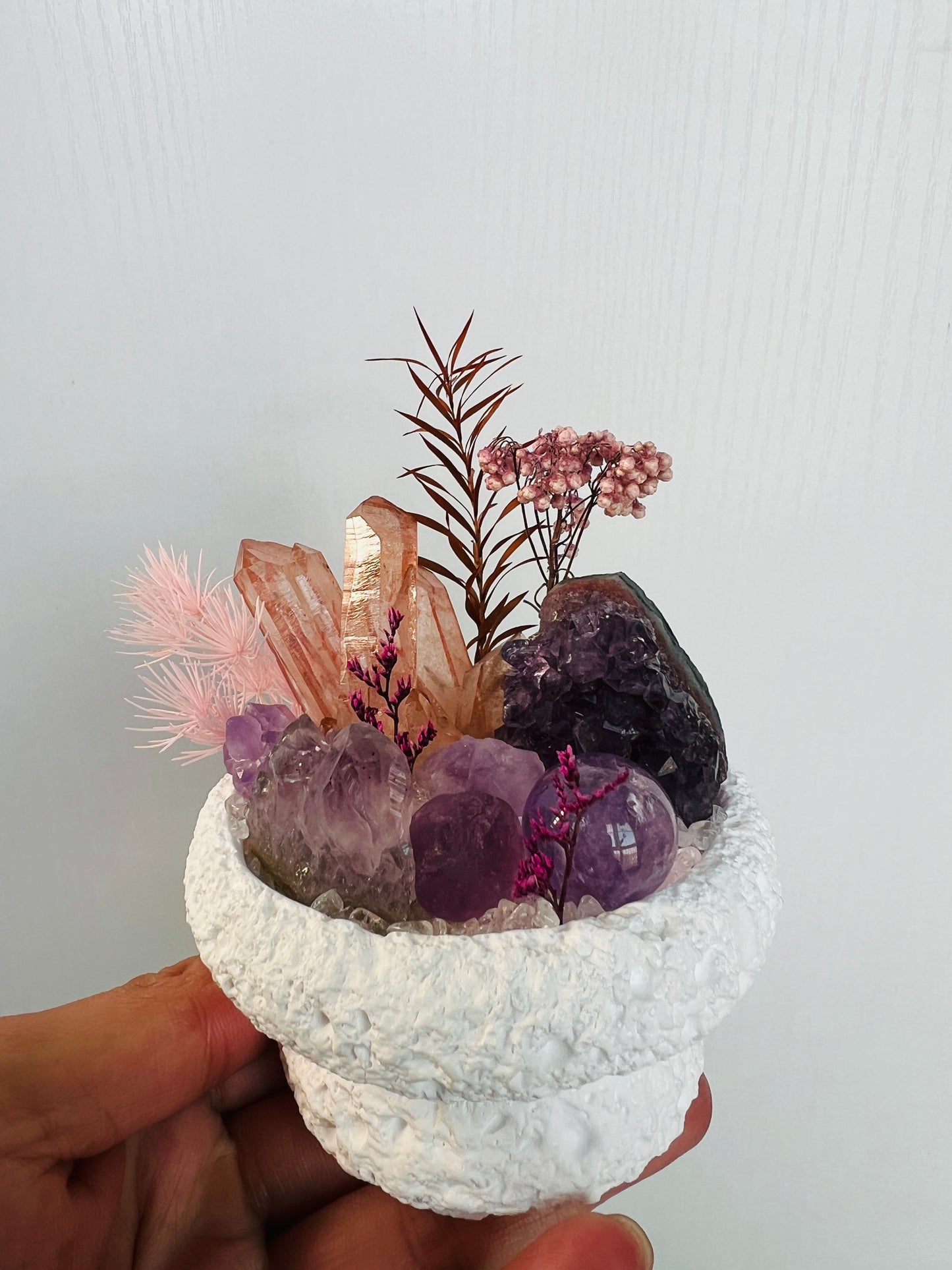 Amethyst, clear quartz crystal garden, home decoration