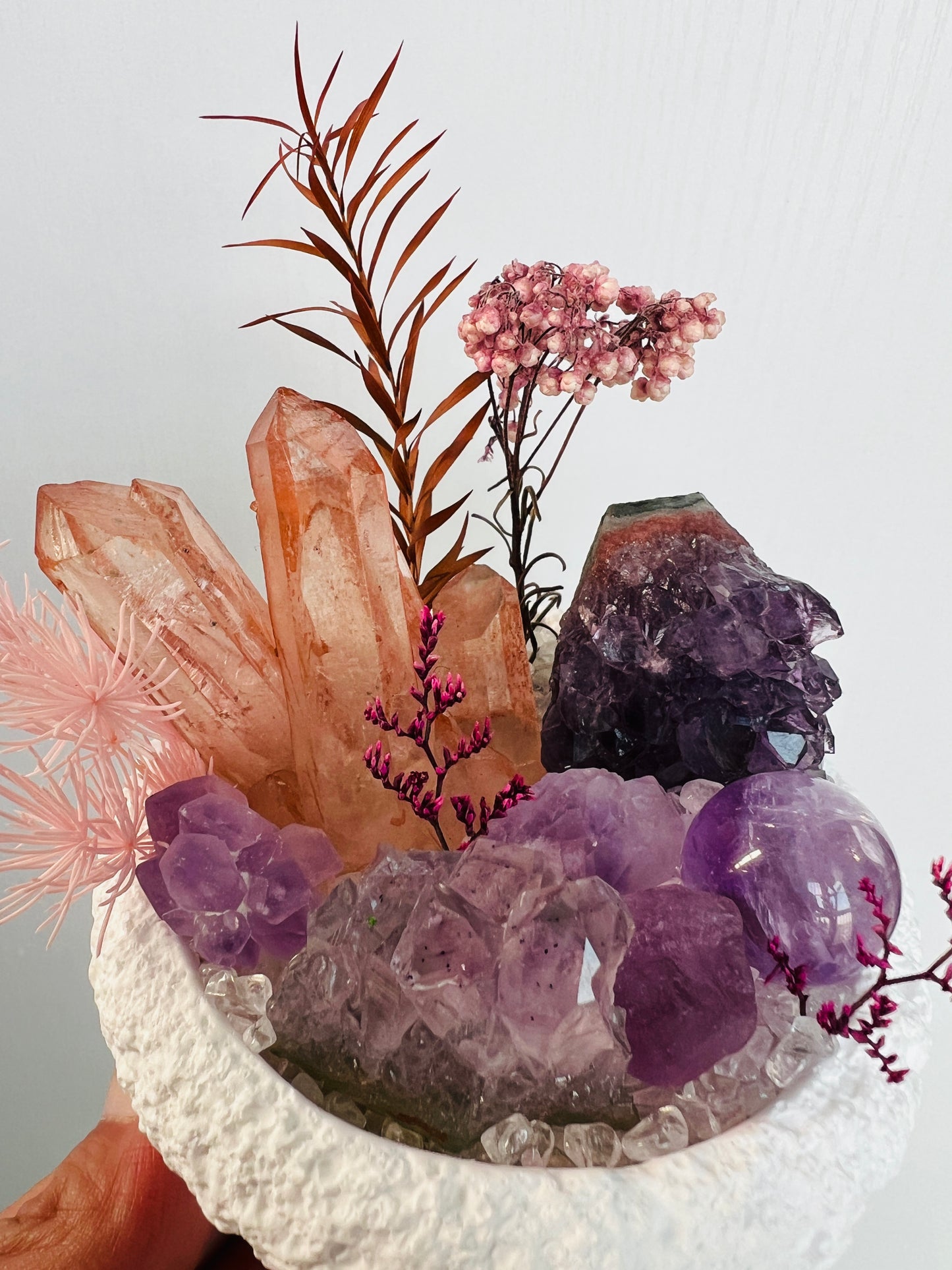 Amethyst, clear quartz crystal garden, home decoration